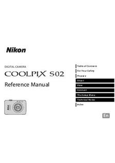 Nikon Coolpix S02 Printed Manual